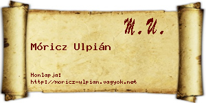 Móricz Ulpián névjegykártya